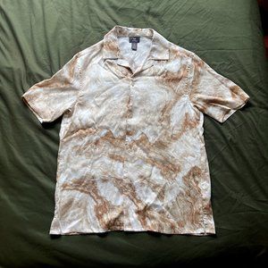 H&M Marble Pattern Camp Collar Shirt - M